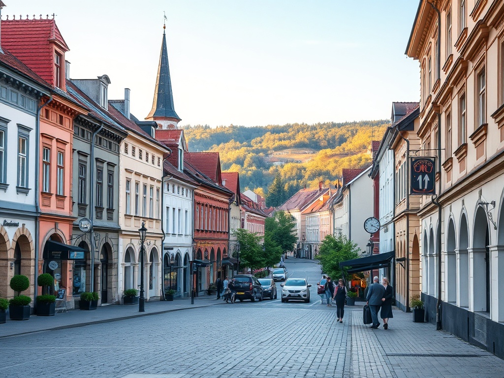 Mapa infrastruktury Zgorzelca przedstawiająca sklepy, restauracje i usługi